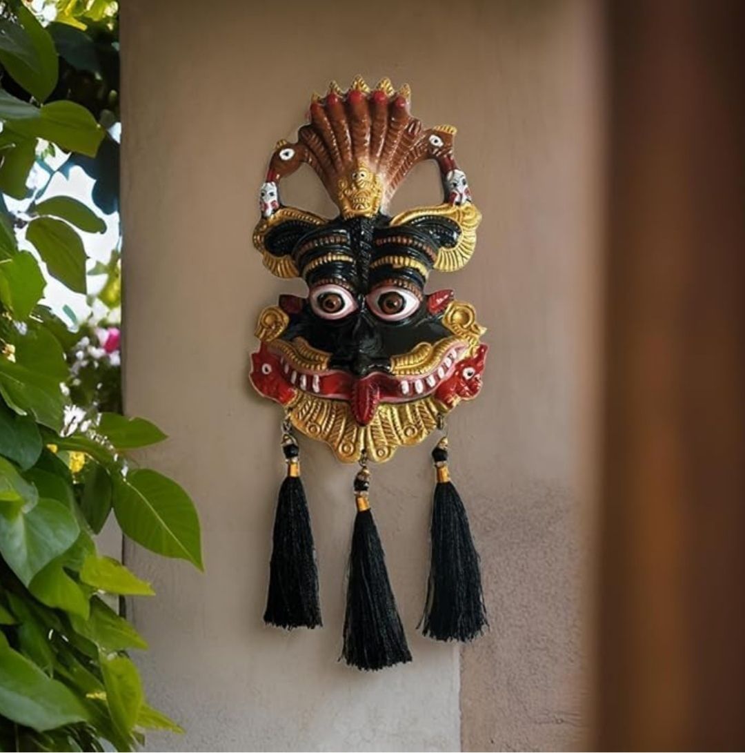 Narsingh Kirtimukha Wall Hanging Face Mask Nazar Battu Evil and Invite blessing Decorative Showpiece - 11 cm-image-41