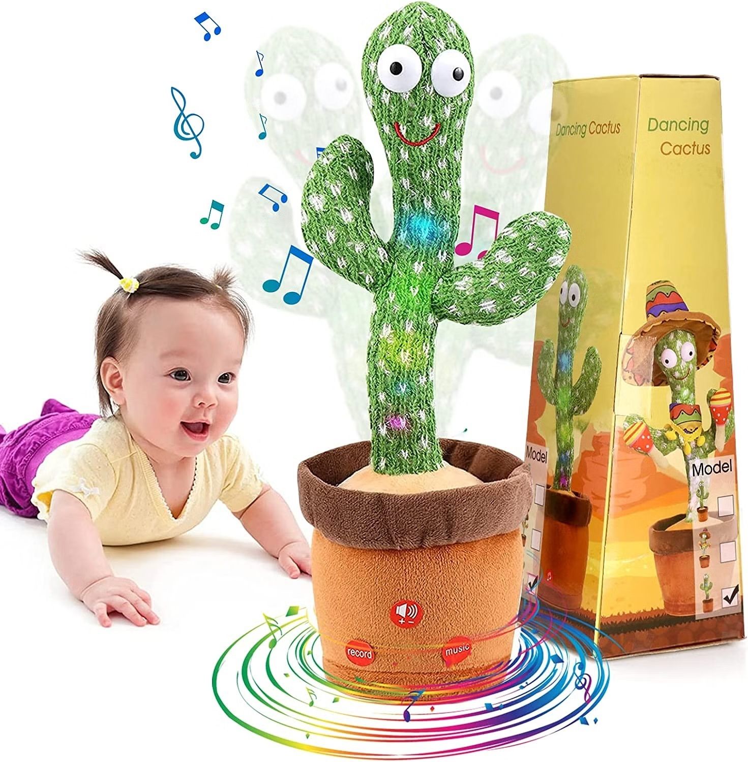 onshhm Dancing Cactus, Talking Cactus Toy Repeats What You Say, Wriggle Dancing and Sin-picture-27