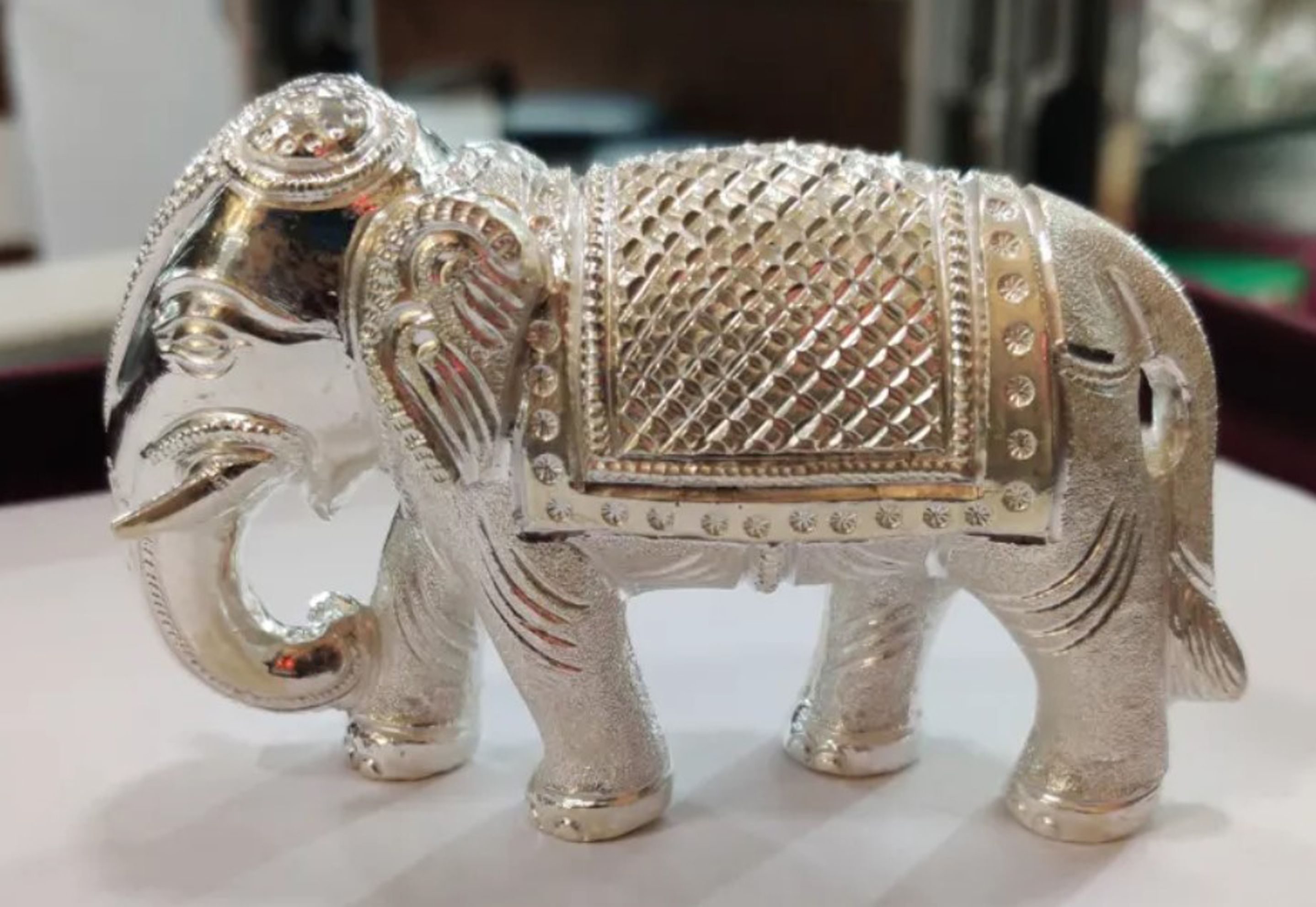 Astro-D, Silver Elephant, Hathi Idol for Pooja, Vastu and Rahu (50 gm) Decorative Showpiece - 2 cm-image-40