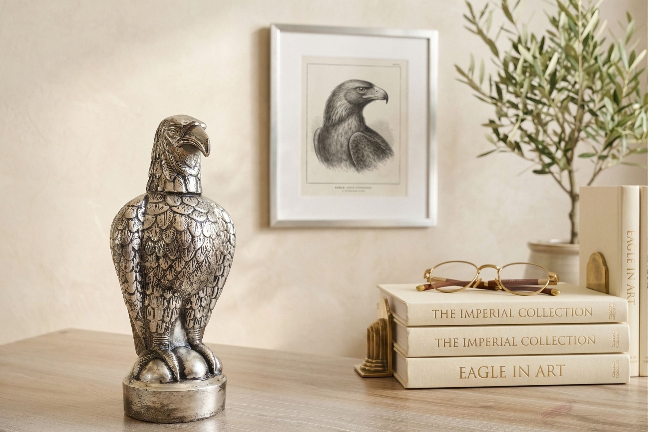 silfig Eagle figurine | 999 Pure Silver Coating Decorative Showpiece - 26 cm-picture-15