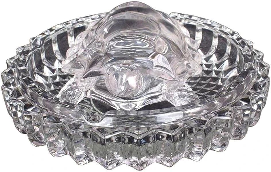 GlassDecorative Turtle Plate for Home and Office or Car Dashboard Glass Tortoise Decorative Showpiece-5 cm