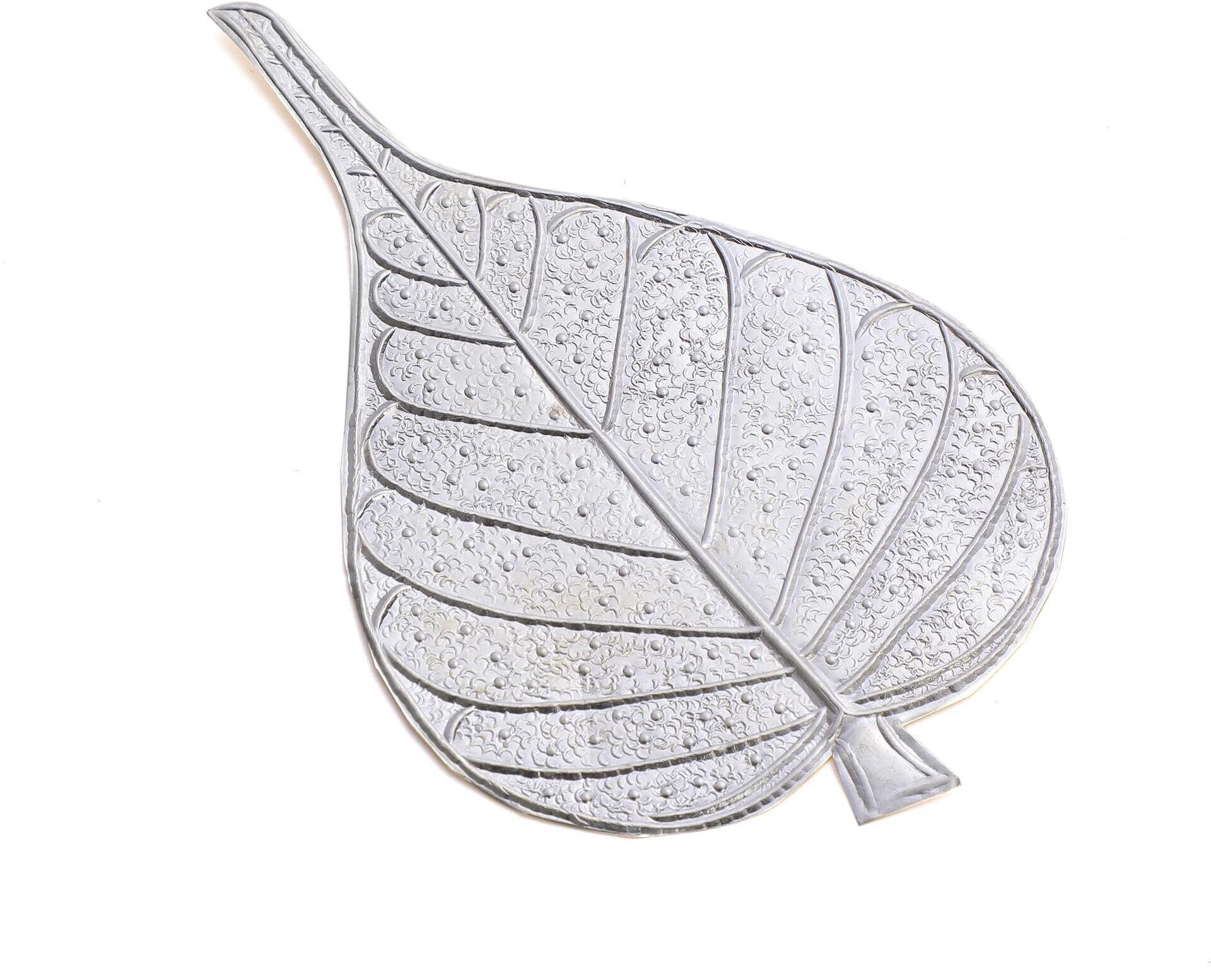 dhruvs collection 925 Silver Pipal Patra-Peepal Leaf for Vishnu ji Pooja&Mandir Decoration Purpose Decorative Showpiece - 4 cm-picture-18