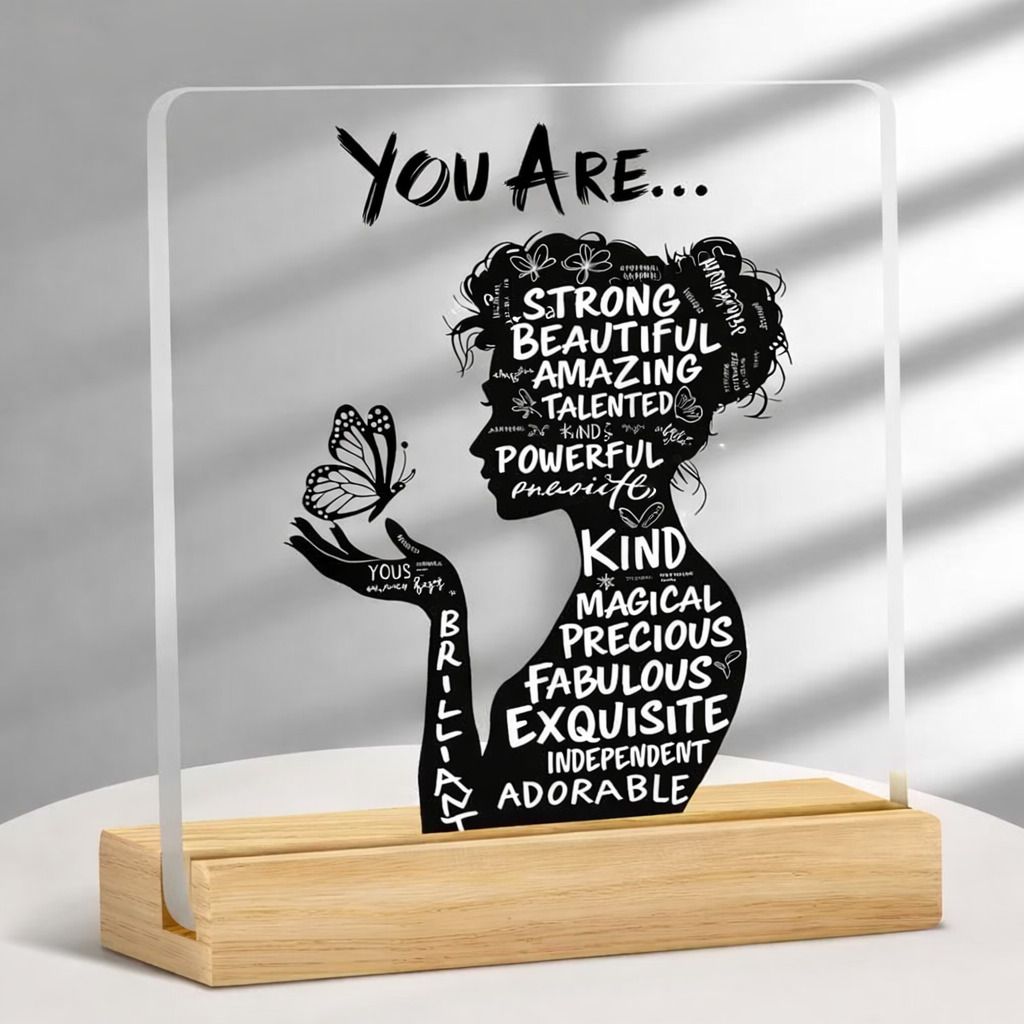 Motivational Gift Acrylic Plaque Girl Women Empowerment Quote Gift Decorative Showpiece - 12.5 cm-image-22