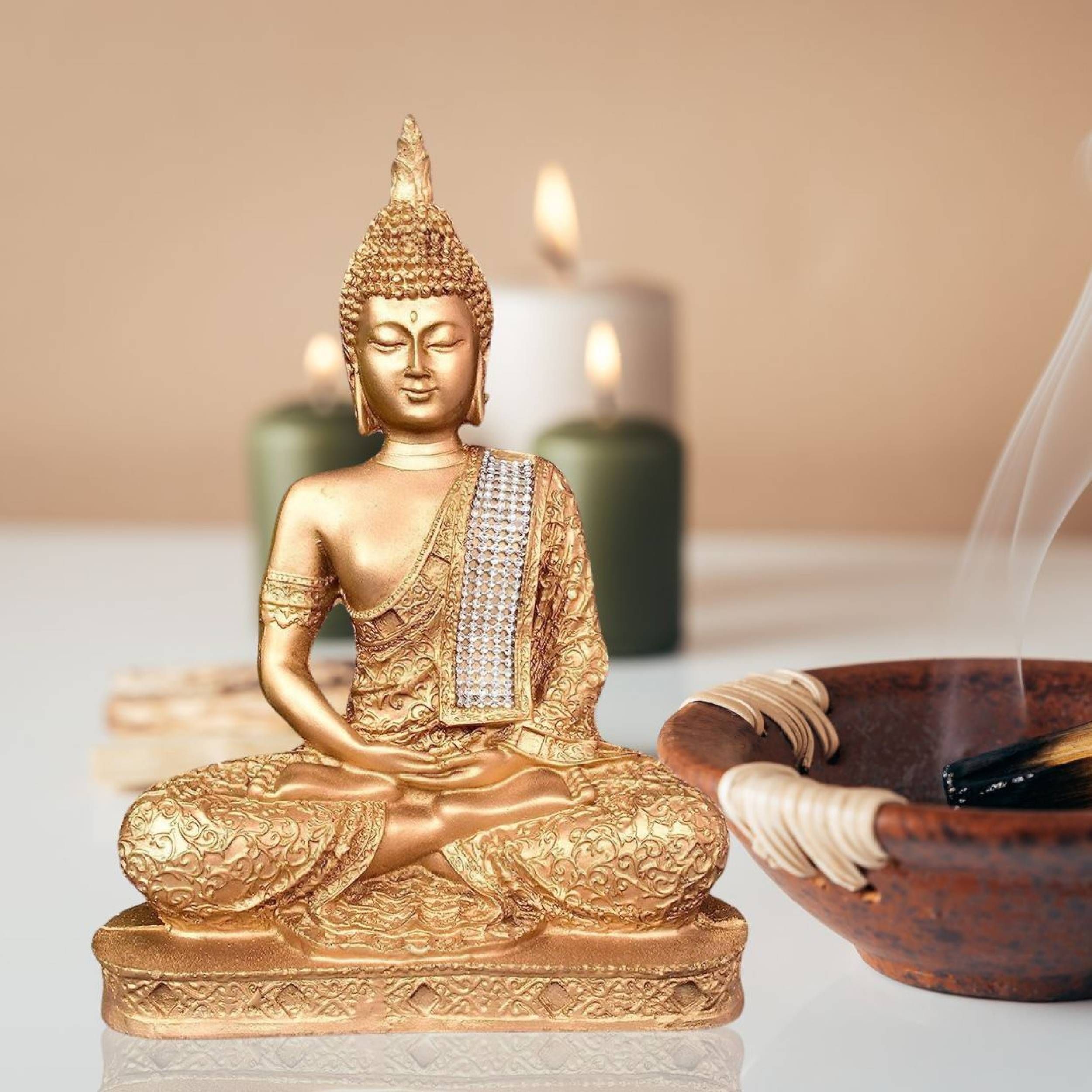 buddha Statue showpiece Idol Beautiful for Gift Home décor Kitchen Items Large Gifts Decorative Showpiece-24 cm-image-39