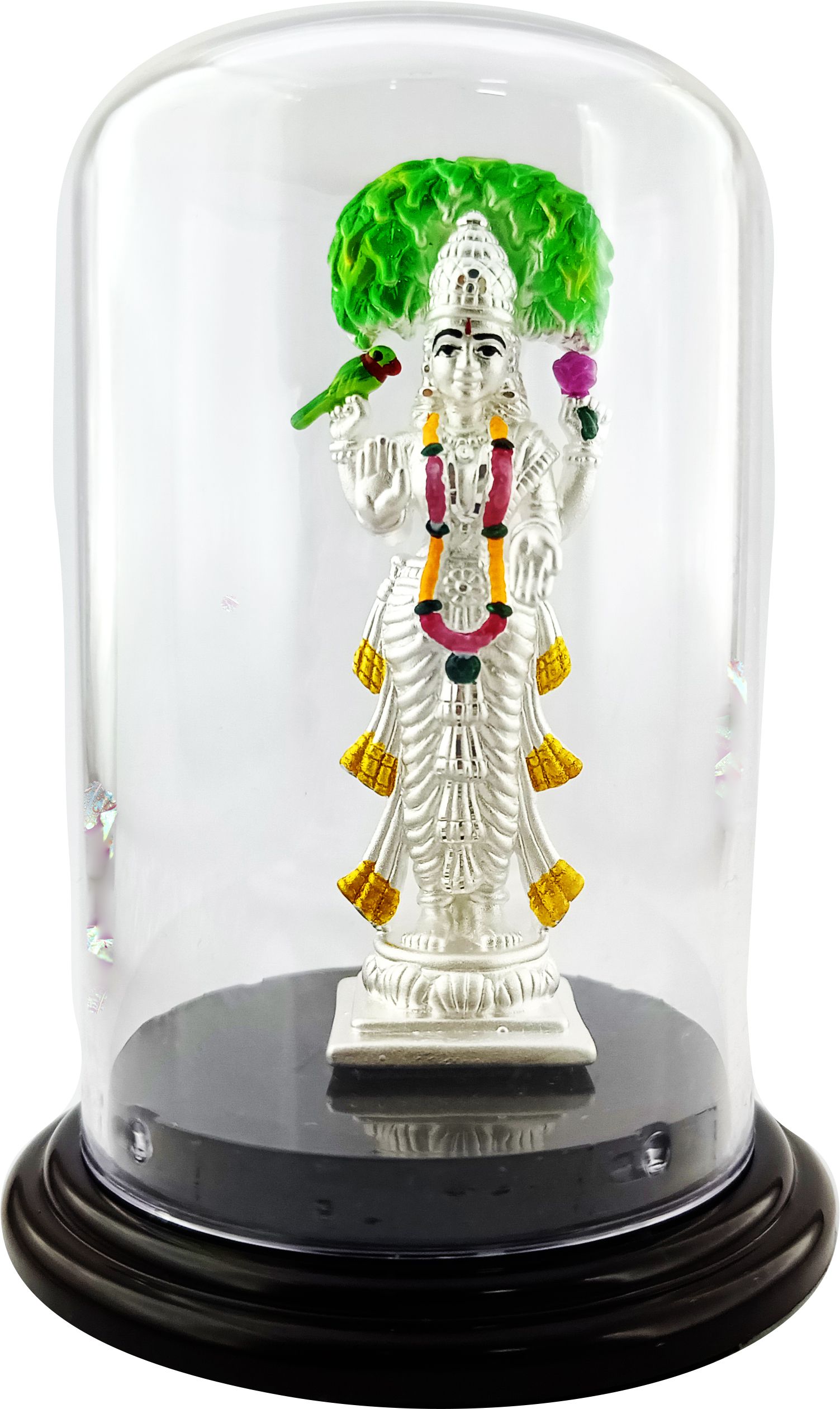 SILVERSPOT JEWEL 999 Pure Silver Beautiful Kanika Parmeshwari with Acrylic Base Decorative Showpiece - 14 cm-picture-13