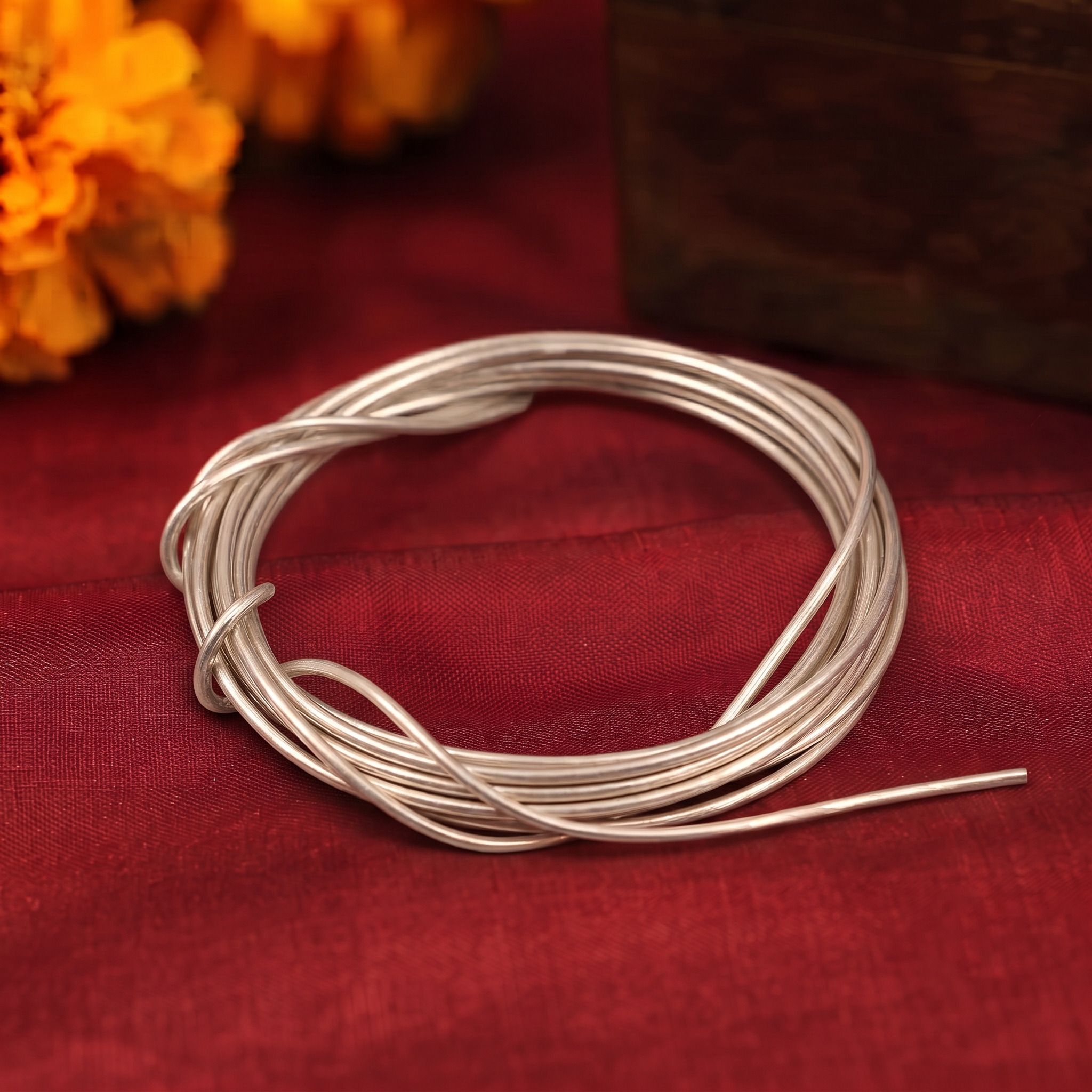 Pure Solid Silver Wire 3 Feet for Pooja/Mandir/Temple Spiritual Workship Vastu Decorative Showpiece - 25 cm-image-23