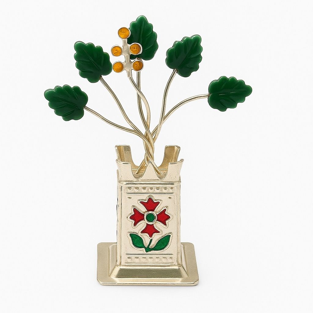 925 siller 925 Pure Silver Tulsi Plant | Silver Tulsi Plant For Pooja Decorative Showpiece - 7 cm-picture-40
