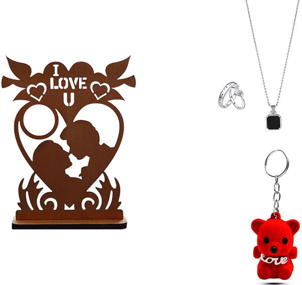 kayka love couple lazar rassa ring square pendant and keychain Decorative Showpiece - 10 cm-picture-40