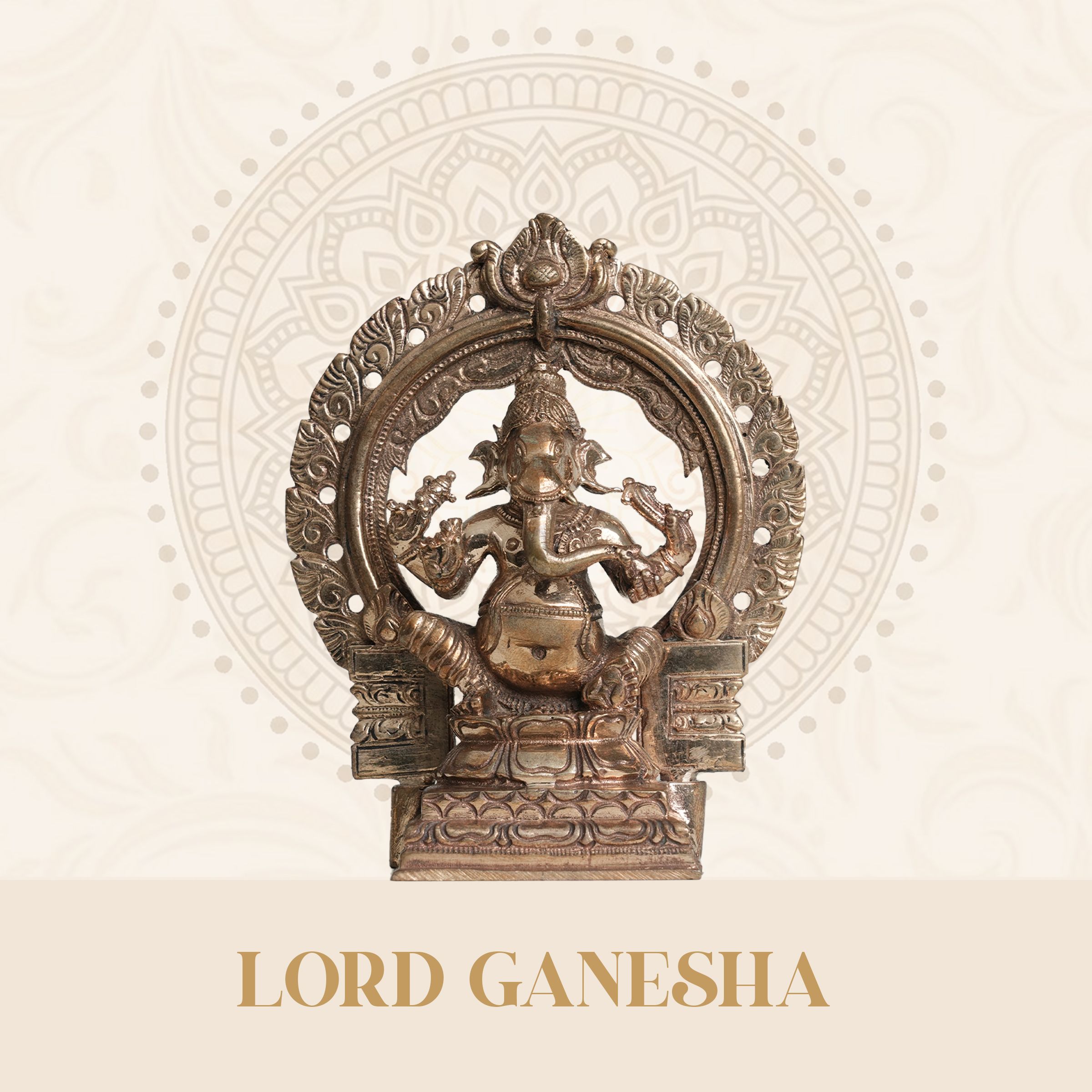 Lord Ganesha with Prabhavali Arch Decorative Showpiece - 10.4 cm-image-20