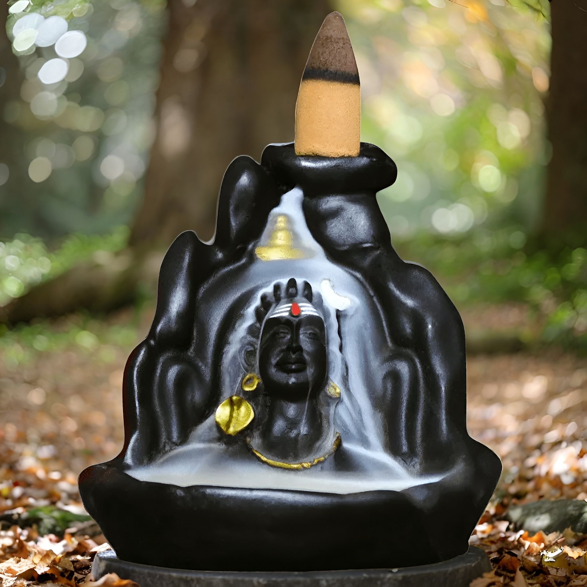 craftwell ADIYOGI SMOKE STATUE WITH 30 PCS FRAGRANCE CONE Polyresin Incense Holder Set-picture-10