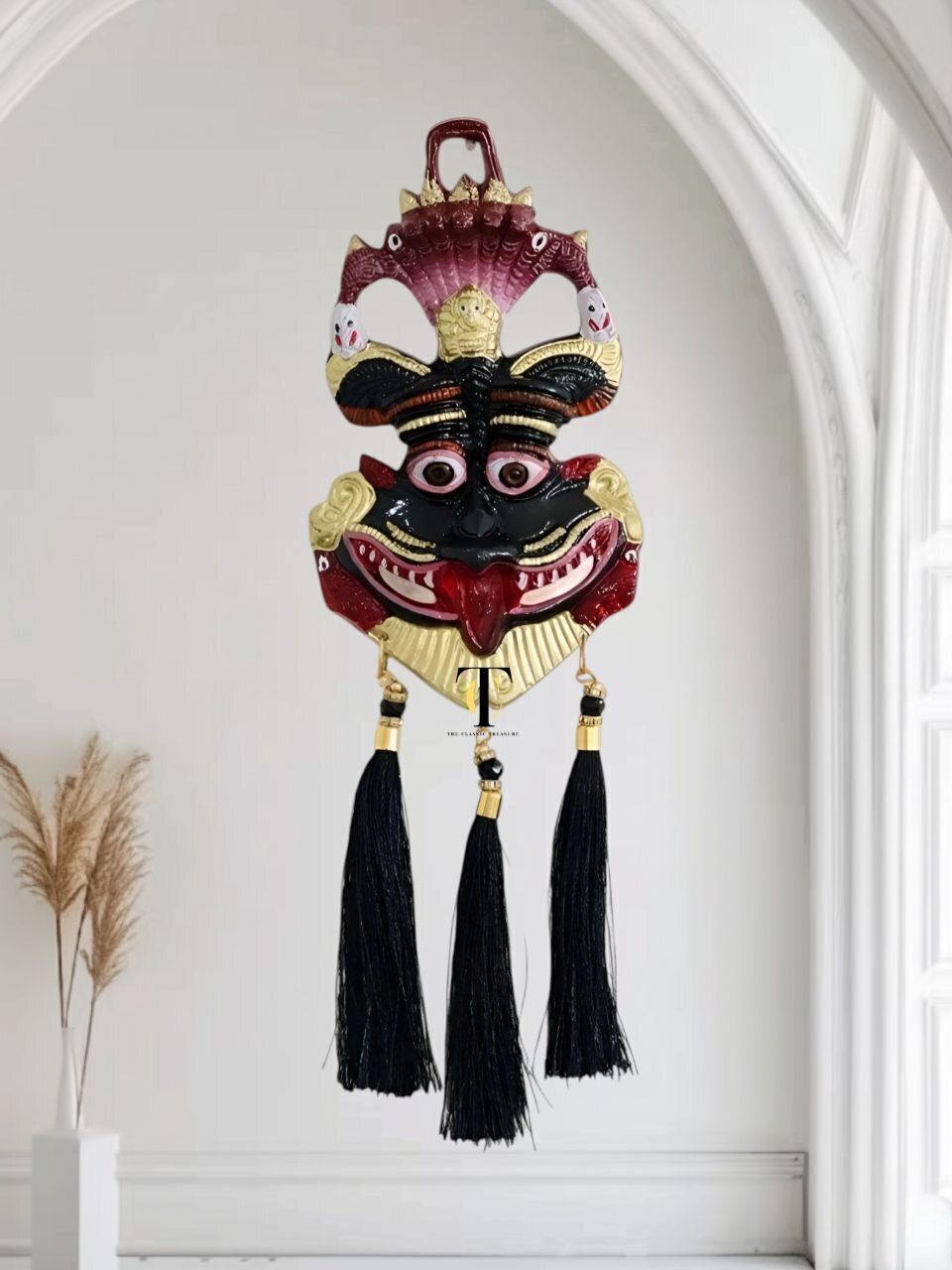 the classic treasure Metal Nazar Battu/Evil Eye/Kirti Mukh/Narsingh with Suraksha Kawach Wall Hanging Decorative Showpiece - 16 cm-picture-17