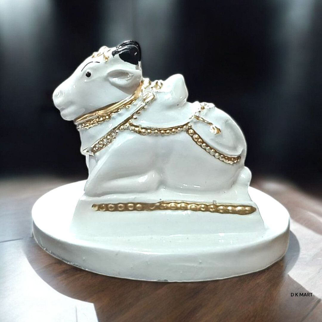 Small Nandi Idol | Nandi Ji Murti For Pooja Home or Office Decorative Showpiece - 6 cm-image-39
