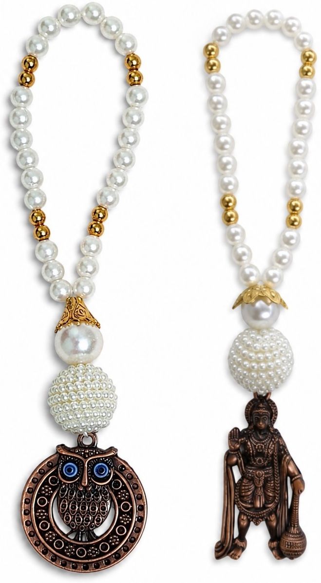 adhvik Combo of Evil Eye Protection Charm Metallic Owl & Hanuman Hanging Accessories Decorative Showpiece - 20 cm-picture-39