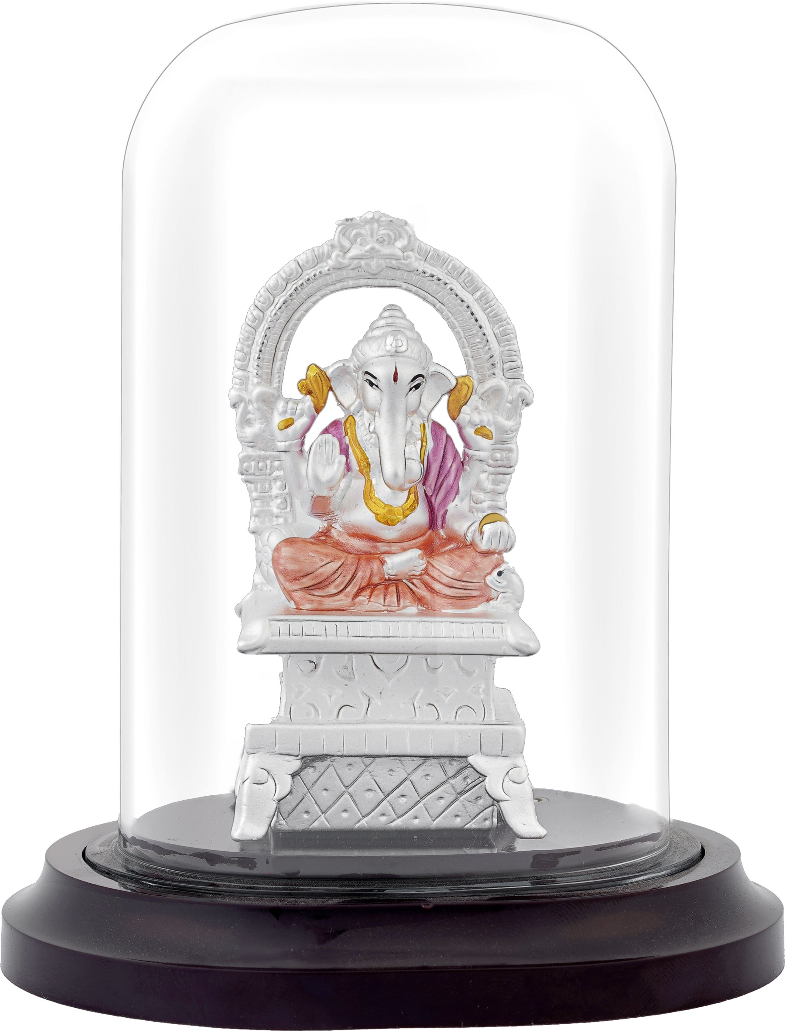999 Vinayakar silver idol - Ishna Gold & Silver Decorative Showpiece - 14 cm-picture-23
