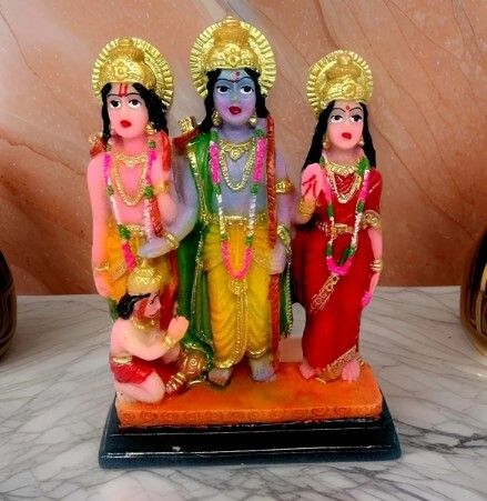 Ram Darbar with Sita, Laxman, and Hanuman Statue for Home and Pooja Room Decorative Showpiece - 12 cm-image-34