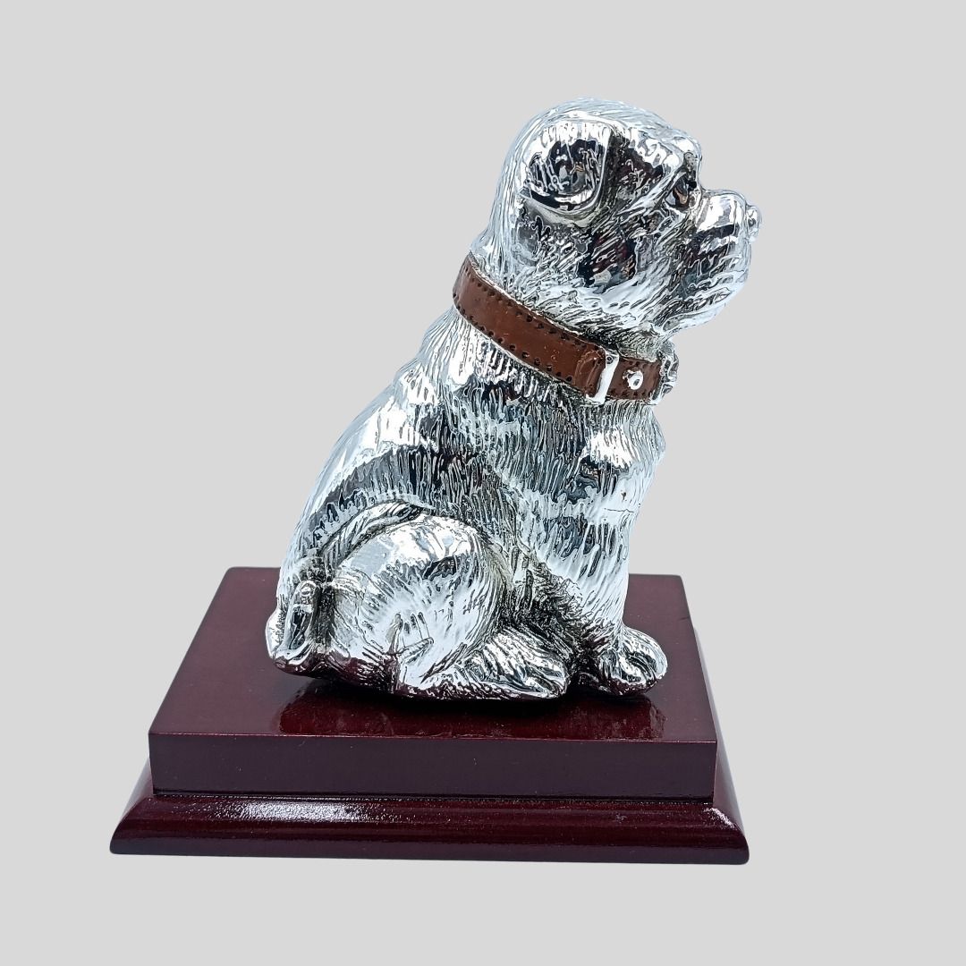 silvaro Silver Plated Puppy Dog Figurine Decorative Showpiece - 12 cm-picture-1