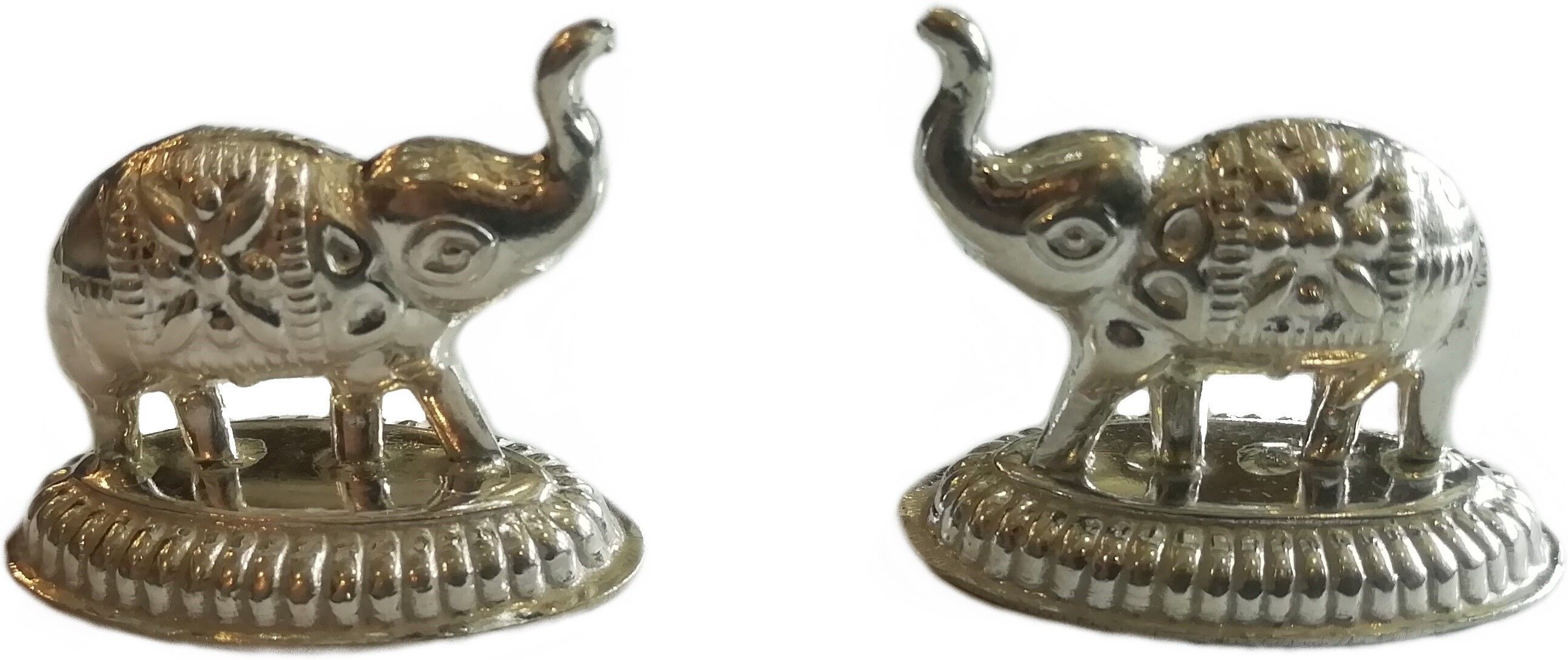 Pure Silver Elephant Idol for Puja (Small Elephant Upper soond) 2 pcs Decorative Showpiece - 2.8 cm-image-25
