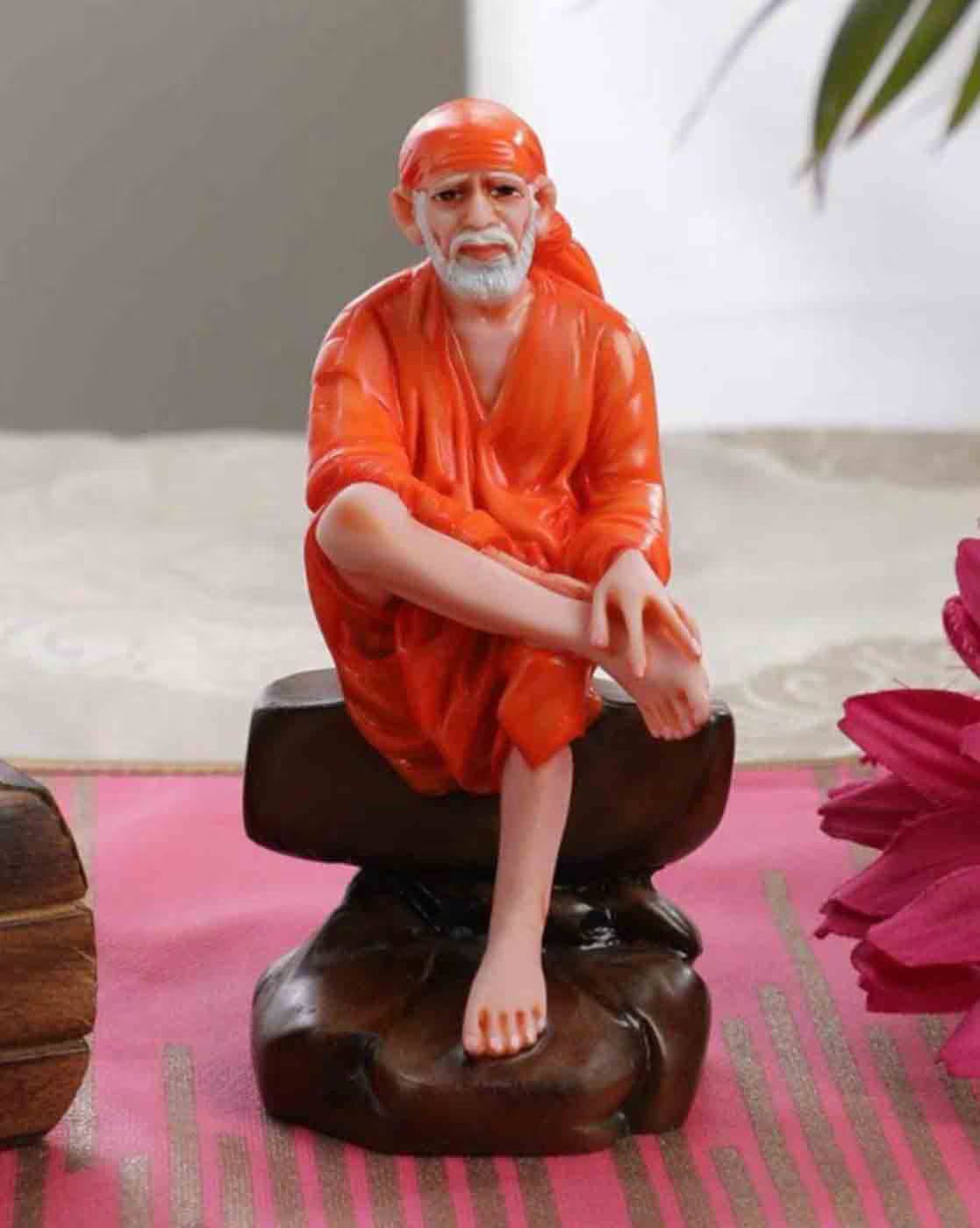 Shirdi Sai Baba Statue - Ideal for Blessing Your Home, Pooja Room, & Workspace - Decorative Showpiece-12 cm