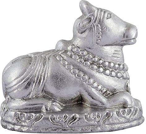 chkoteravatiya Mercury Parad Nandi Ji Idol, 50 Grams, Silver Finish, Religious Temple Decor Decorative Showpiece - 5 cm-picture-36