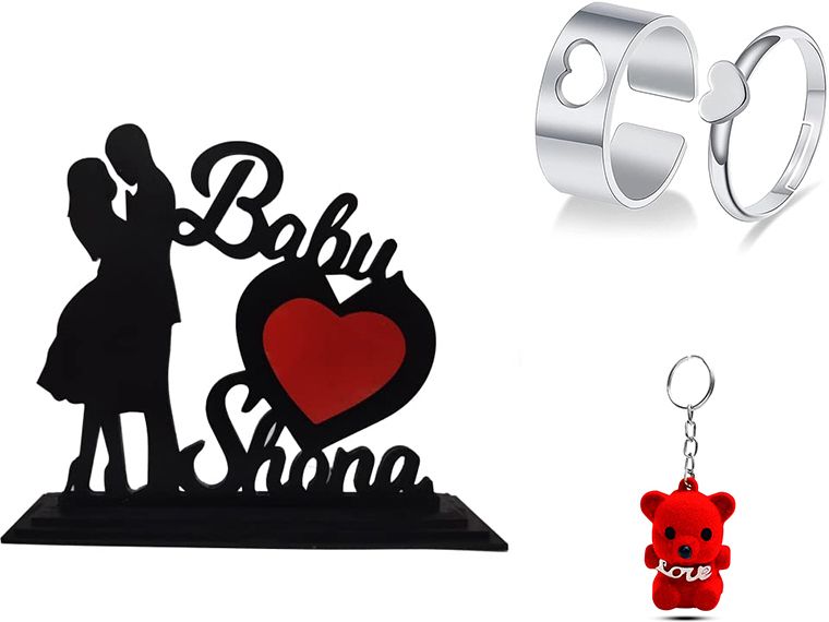 niya krafts love couple lazar rassa ring square pendant and keychain Decorative Showpiece - 10 cm-picture-31