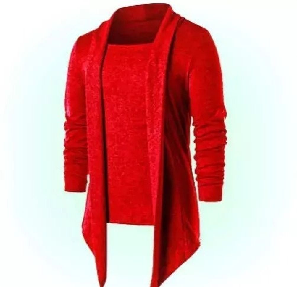 Men Jacket Style Full Sleeve Red Shrug