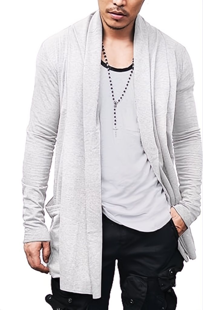 Men Straight Full Sleeve White Shrug