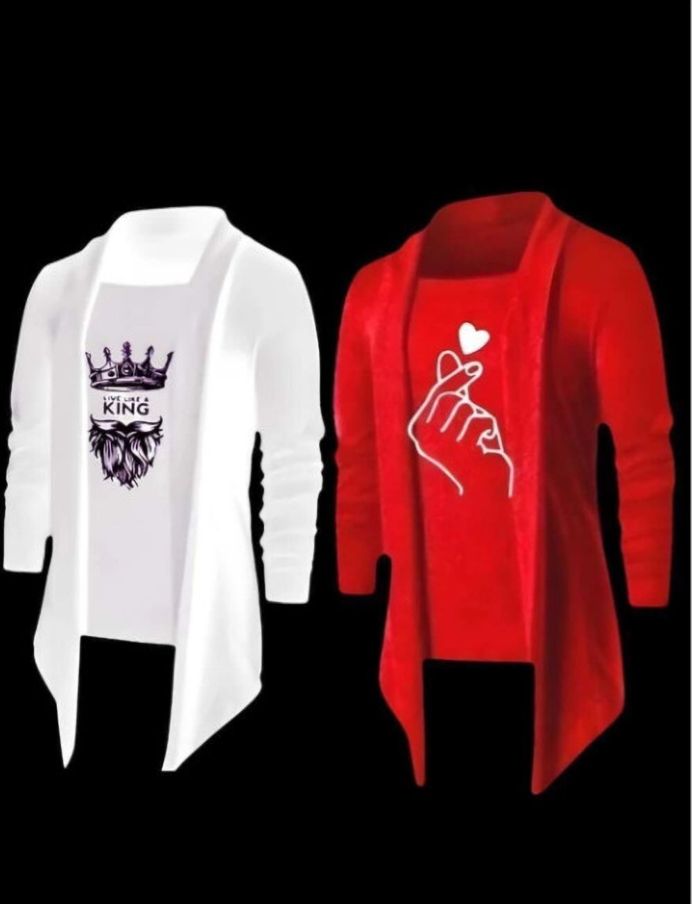 sahu fashion Men Jacket Style Full Sleeve White, Red Shrug-picture-19