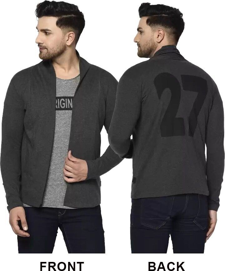 Men Straight Full Sleeve Grey Shrug-image-25