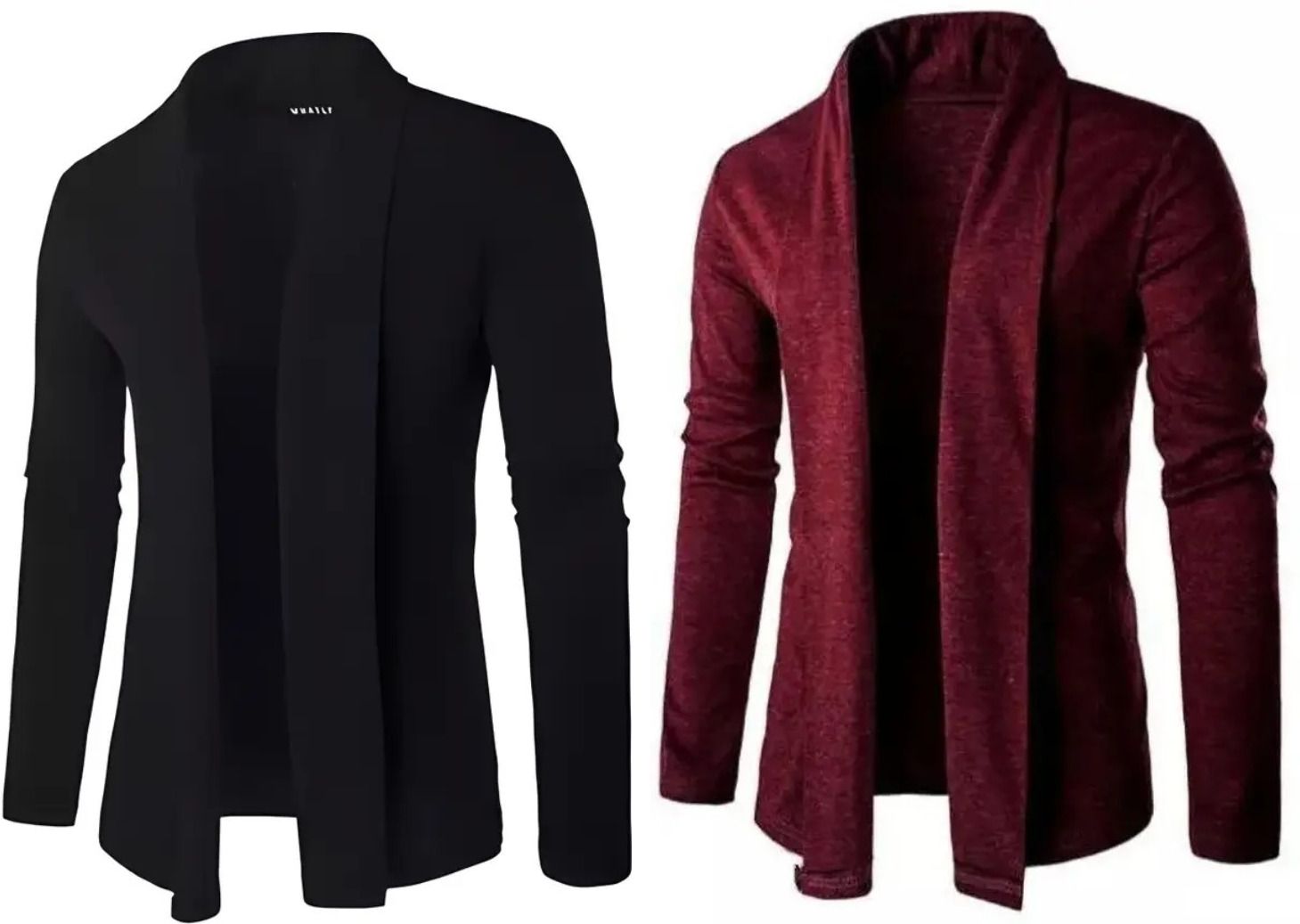 Men Straight Full Sleeve Black, Maroon Shrug