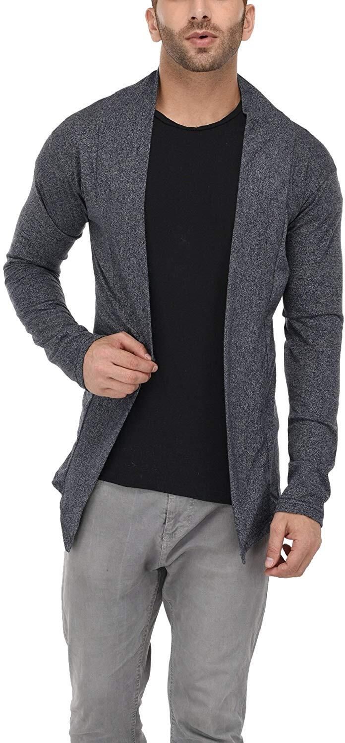 trendolo Men Jacket Style Full Sleeve Grey Shrug-picture-19