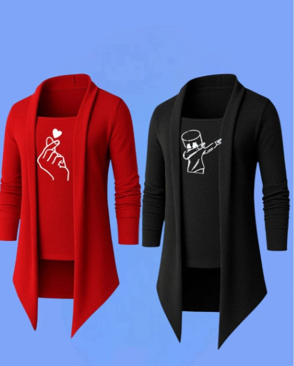 rd fashion Men Jacket Style Full Sleeve Red, Black Shrug-picture-23