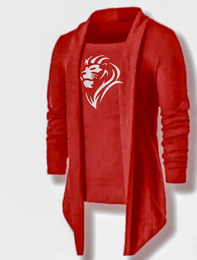 Men Jacket Style Full Sleeve Red Shrug-image-38
