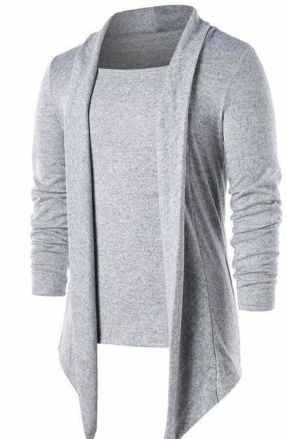 rd fashions Men Asymmetric Full Sleeve Grey Shrug-picture-21