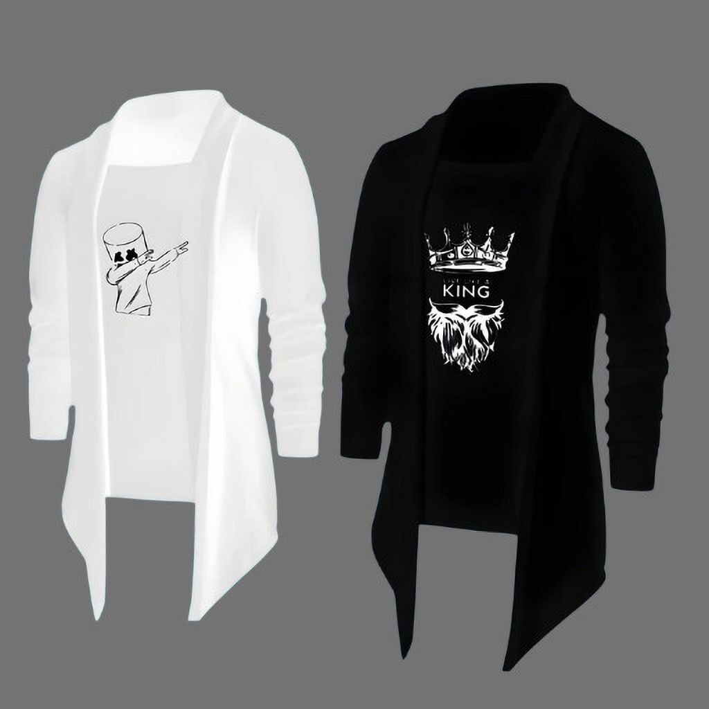 Men Asymmetric Full Sleeve Multicolor Shrug-image-19