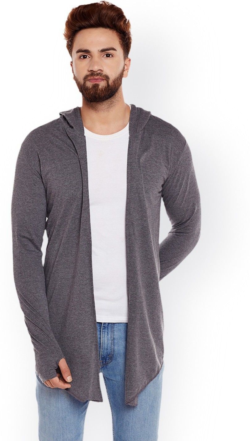 Men Kimono Style Full Sleeve Grey Shrug-image-33