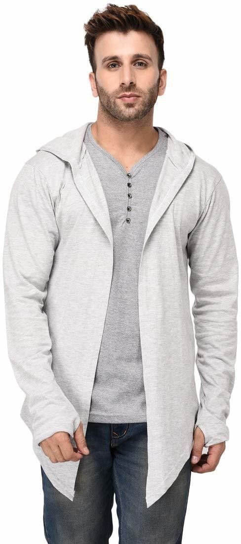 Men Straight Full Sleeve Grey Shrug