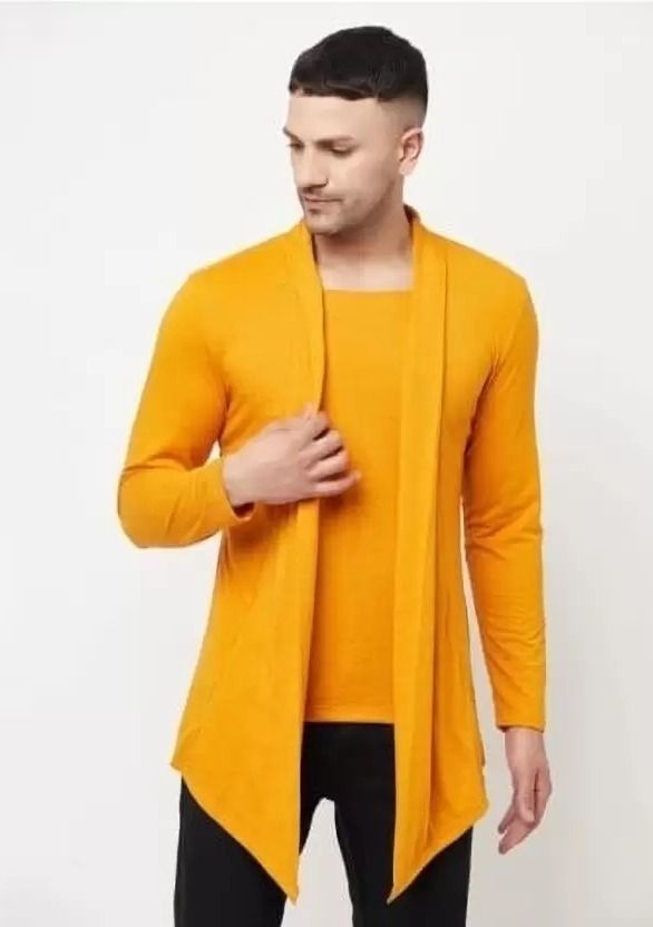 Men Full Sleeve Yellow Shrug