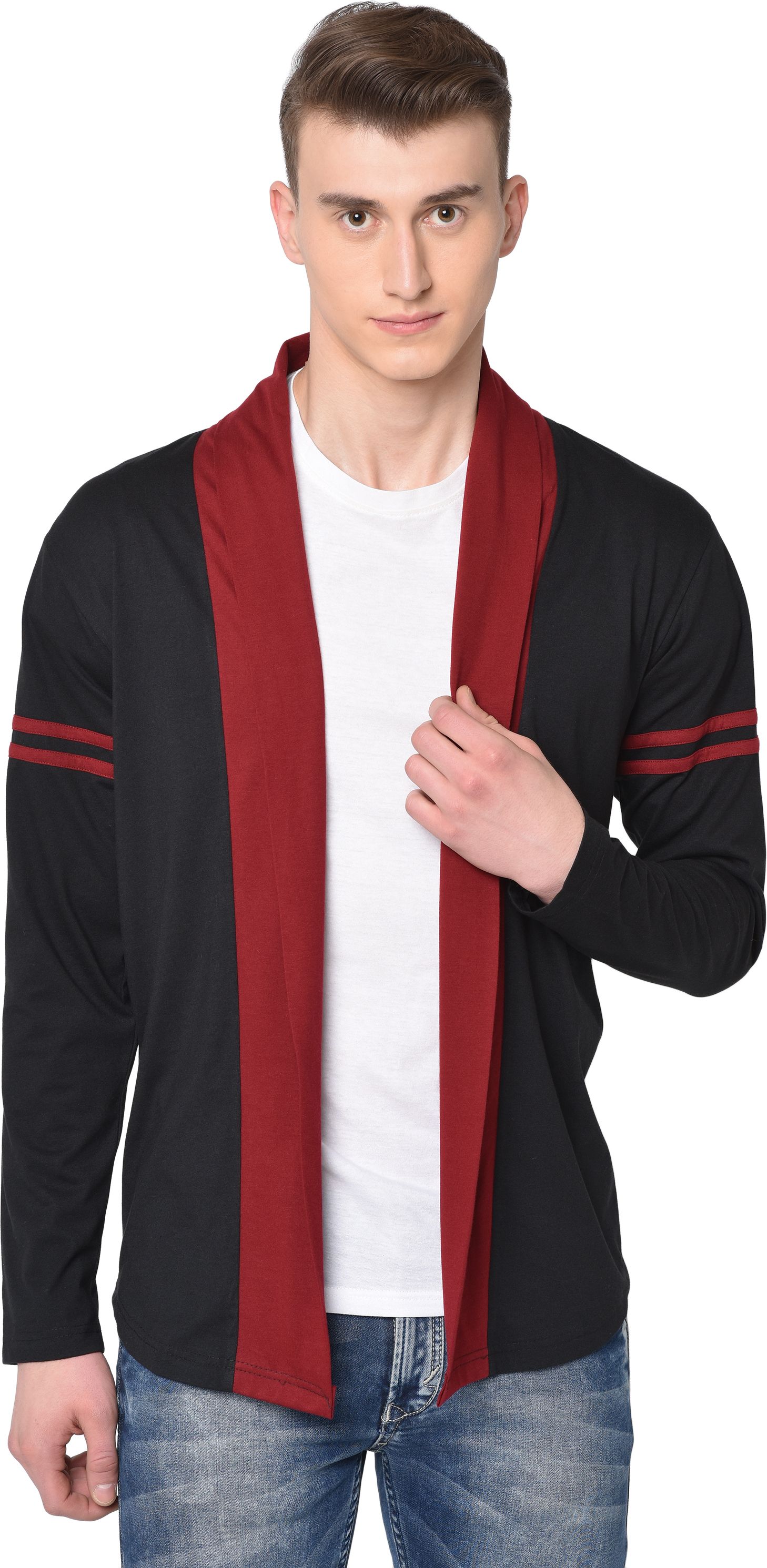 Men Straight Full Sleeve Black Shrug-image-49