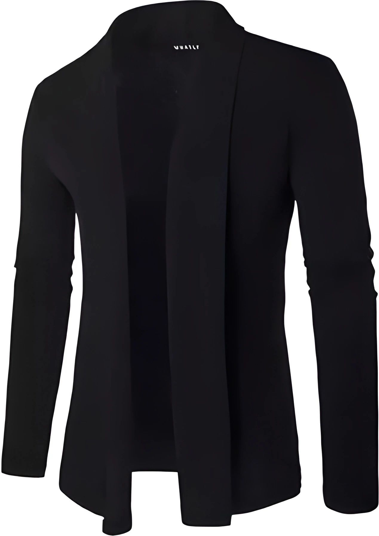 Men Asymmetric Full Sleeve Black Shrug-image-43