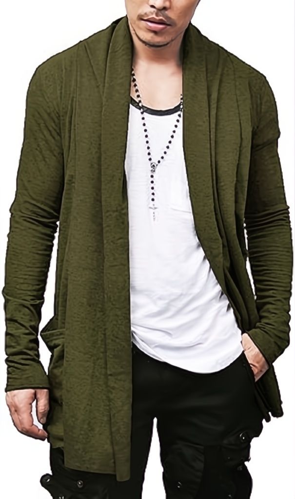 Men Straight Full Sleeve Green Shrug-image-20