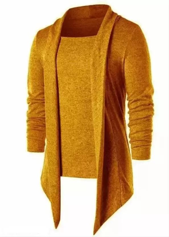 Men Full Sleeve Yellow Shrug