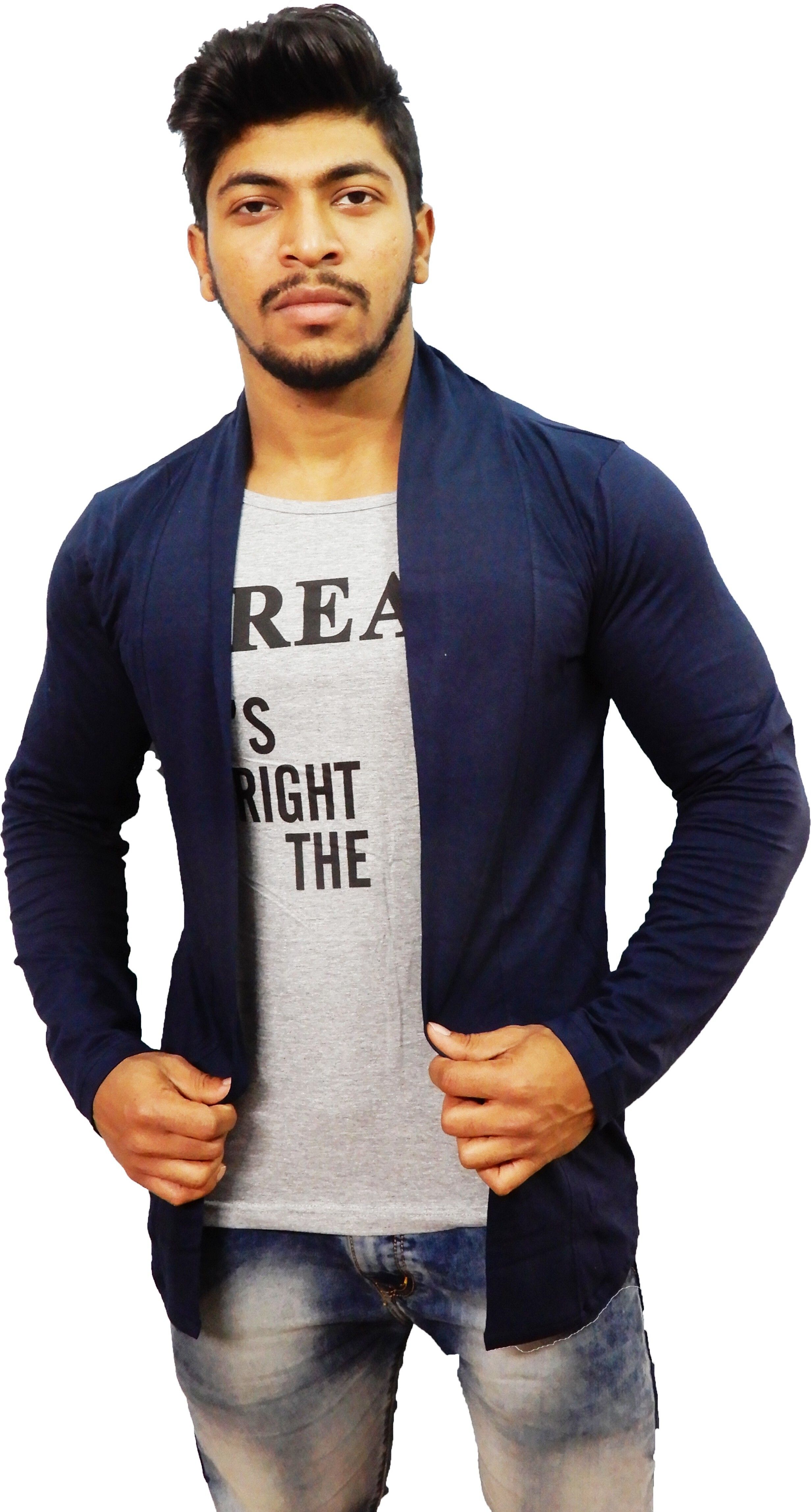 glampanda Men Jacket Style Full Sleeve Dark Blue Shrug-picture-30
