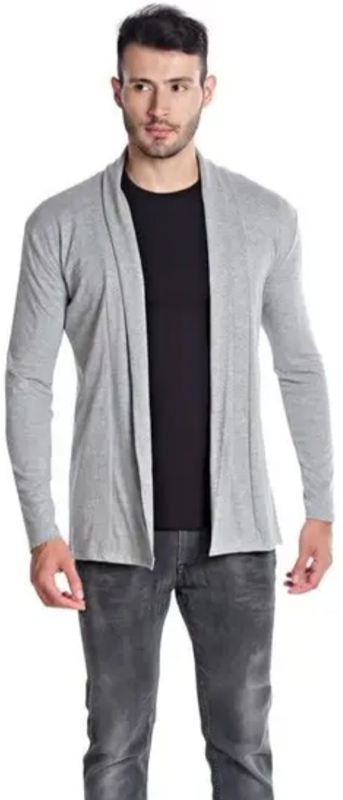 Men Full Sleeve Grey Shrug