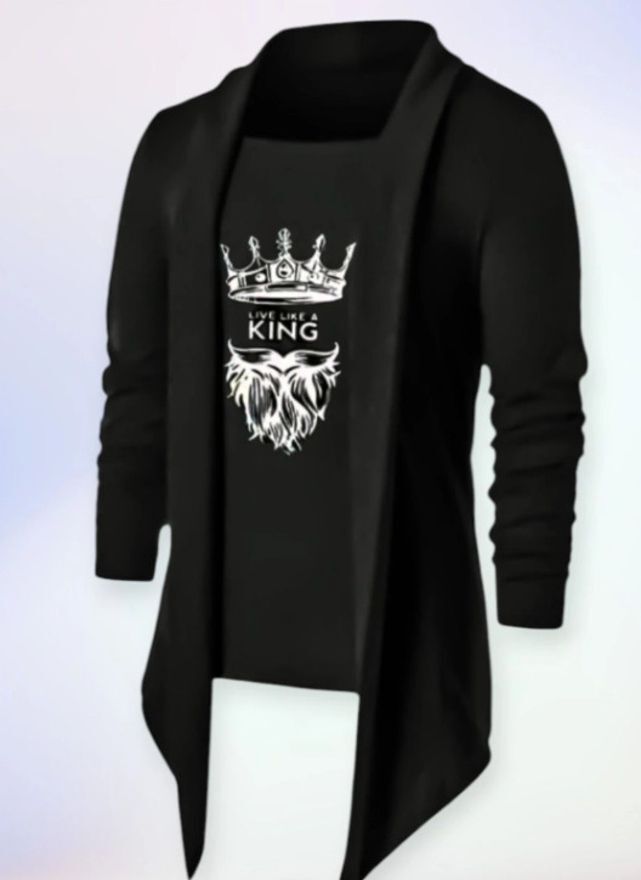 rd fashion Men Jacket Style Full Sleeve Black Shrug-picture-17