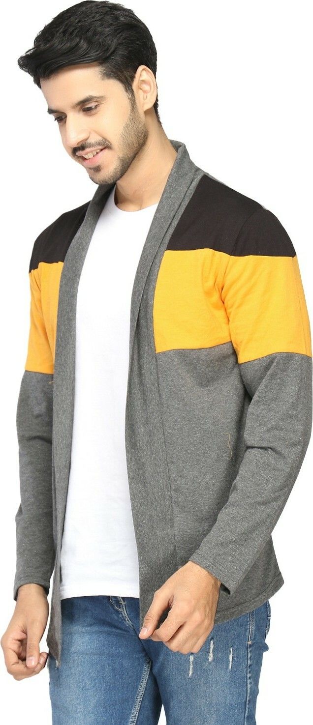 trendolo Men Jacket Style Full Sleeve Grey Shrug-picture-31