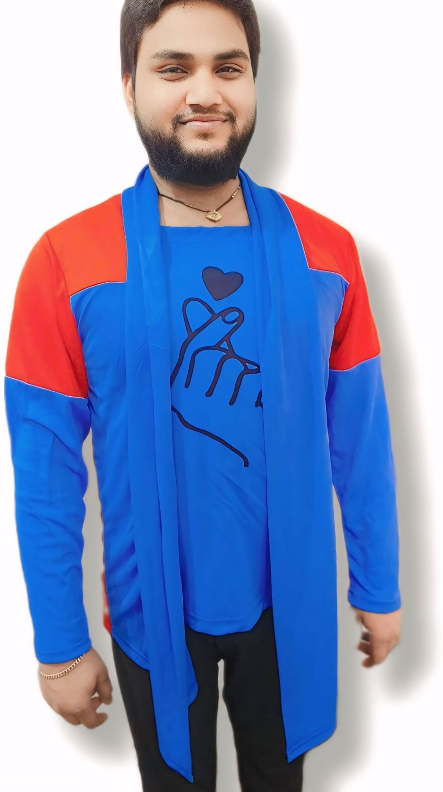 rd fashions Men Asymmetric Full Sleeve Blue Shrug-picture-26