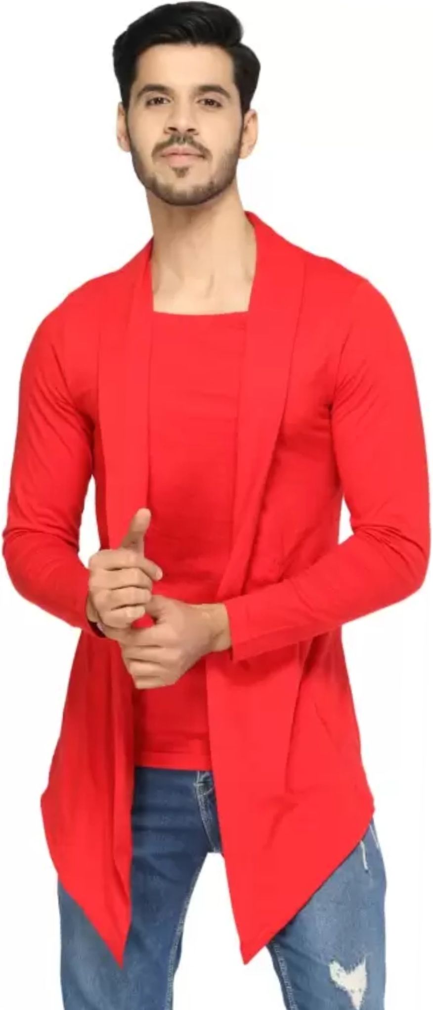 Men Full Sleeve Red Shrug-image-26
