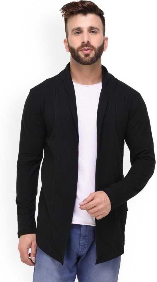 raywos Men Straight Full Sleeve Black Shrug-picture-31