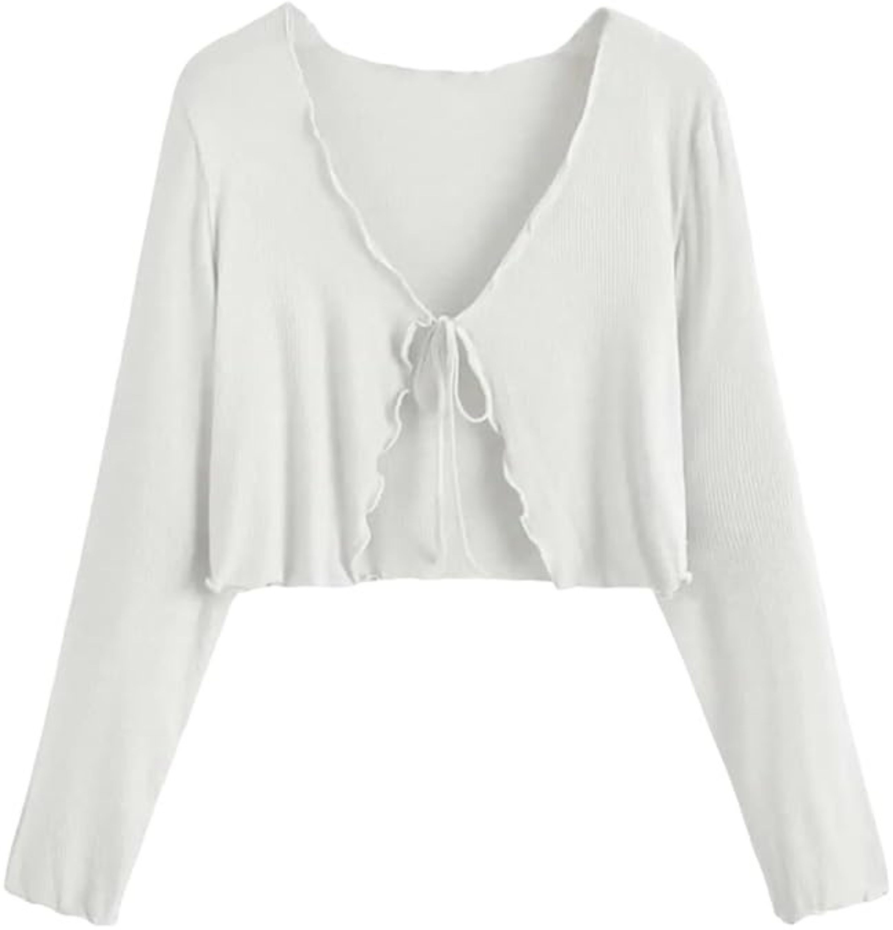 sasafaras Women Full Sleeve White Shrug-picture-34