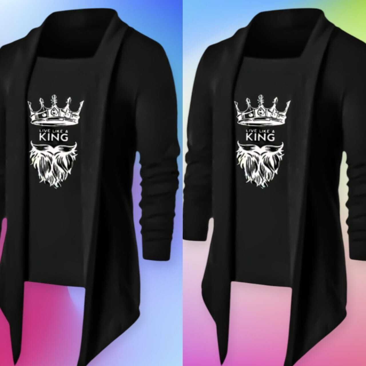 Men Straight Full Sleeve Black Shrug-image-48